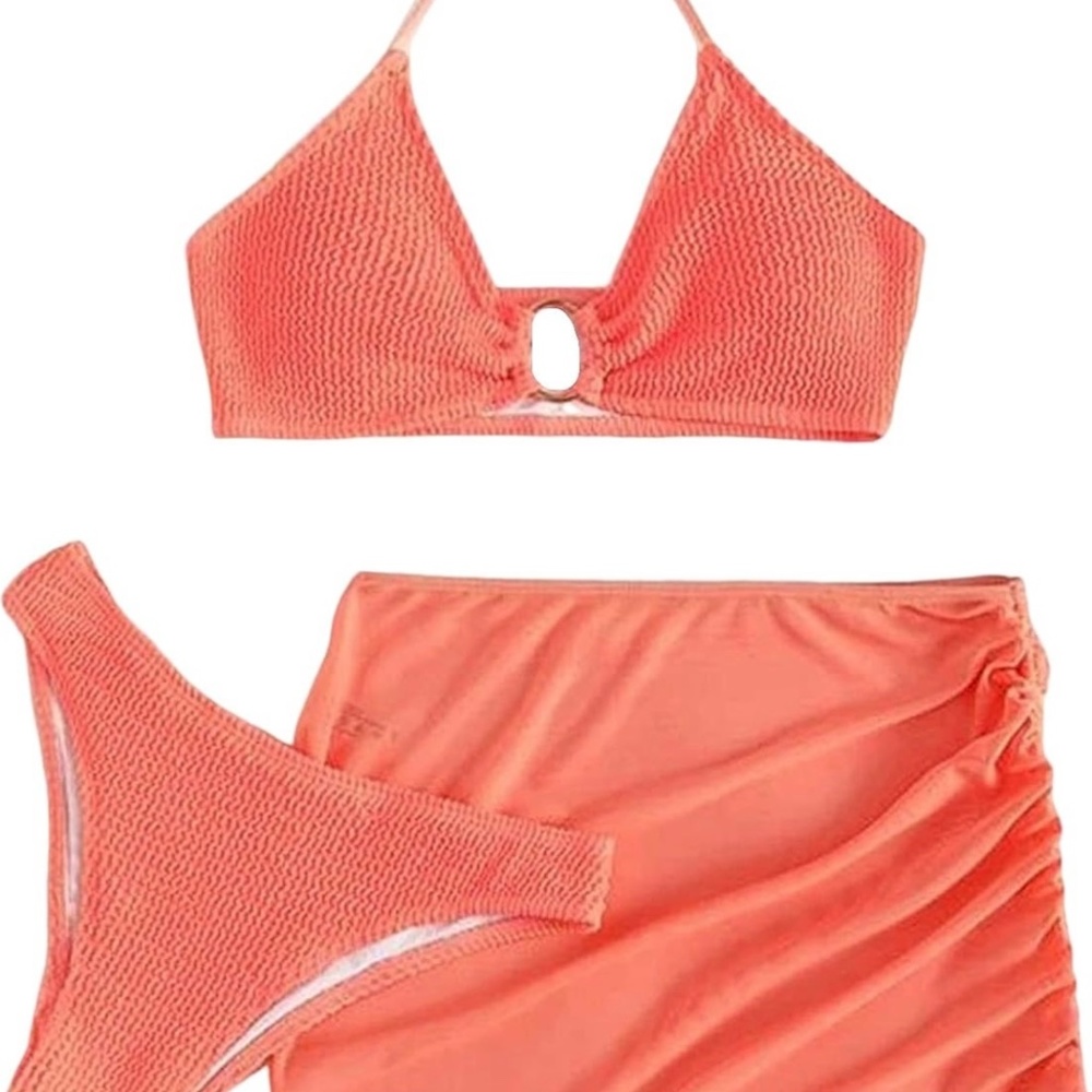 Swimsuits Bathing Suit for Women Three Piece Solid Color